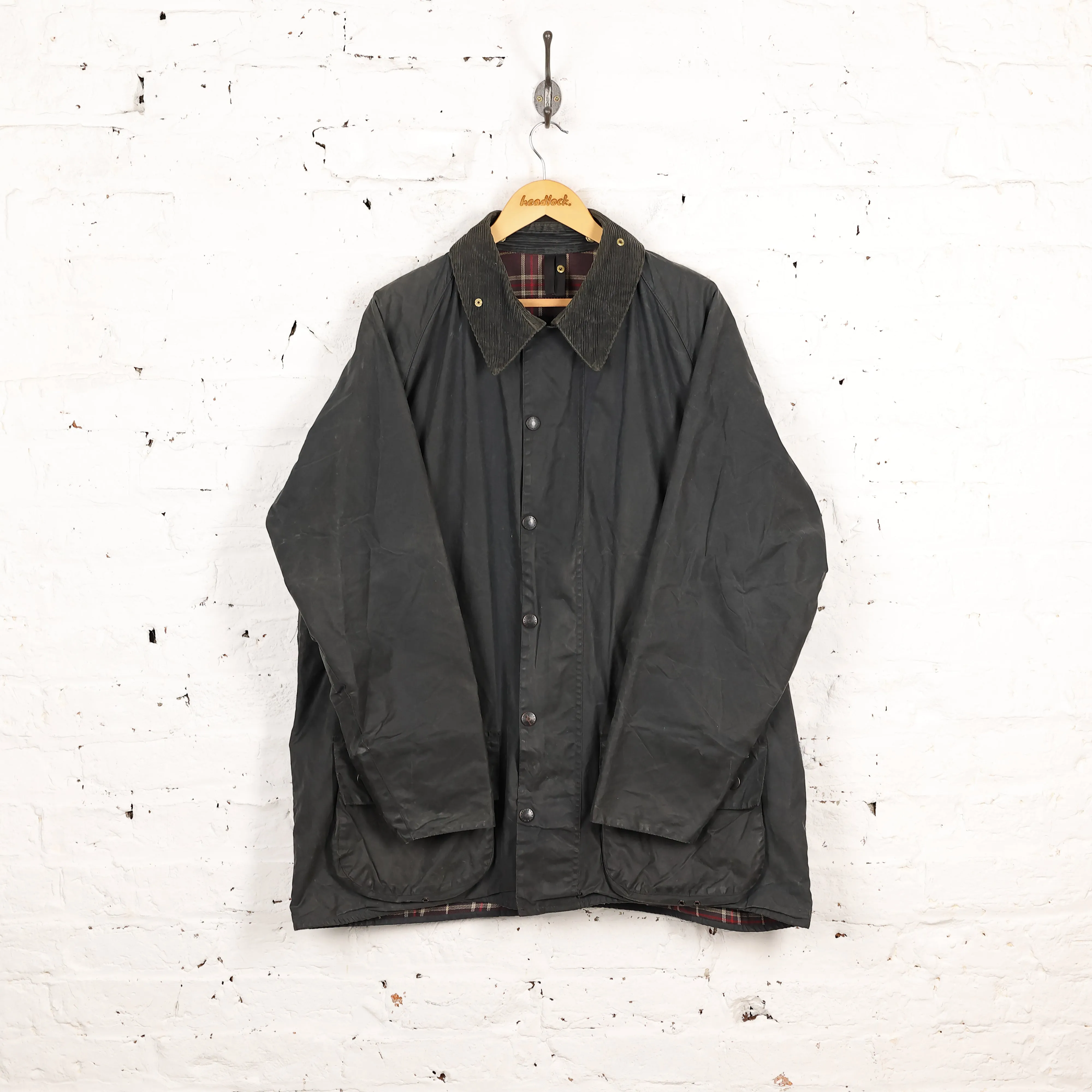 Barbour Beaufort Wax Jacket Coat - Blue - XXL