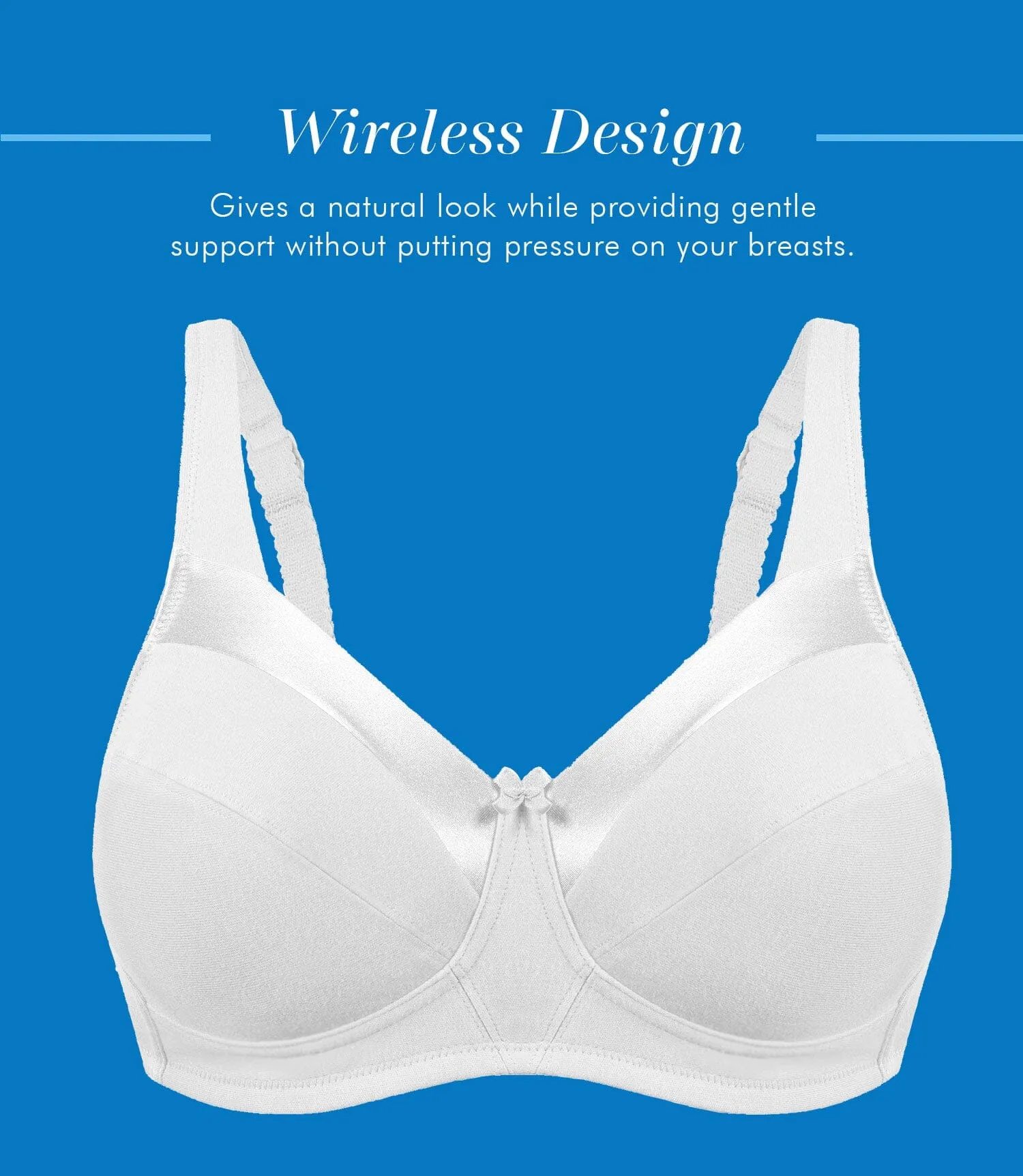 Bestform Satin Trim Wire-Free Cotton Bra With Unlined Cups 3 Pack - Black/Nude/White