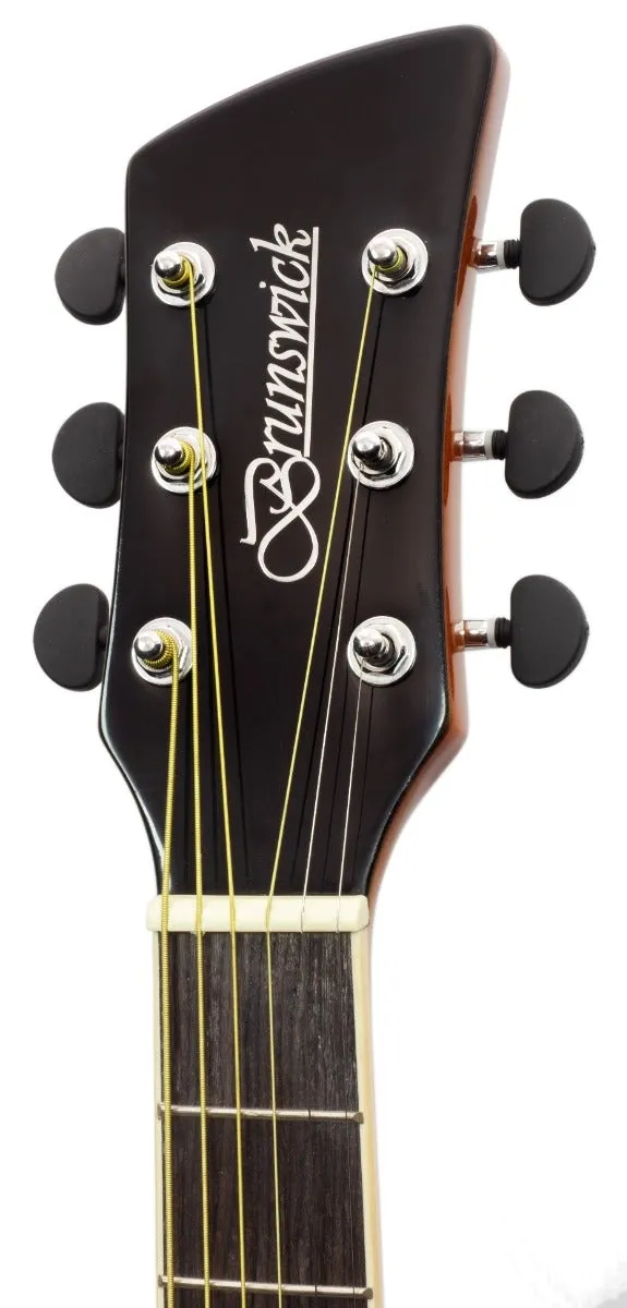 Brunswick BSM100TB Super Mini Tobacco Burst Acoustic Guitar w/Padded Gig Bag