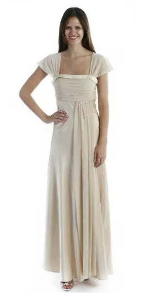 CLEARANCE - Cinderella Divine 7302 Long Dress Chiffon Cap Sleeve (Size M)