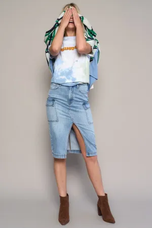 Insane Gene HIGH RISE FRONT SLIT CARGO SKIRT