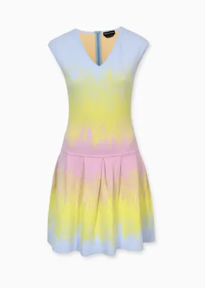 Leonnie – Pleated Ombré Drop Waist Dress