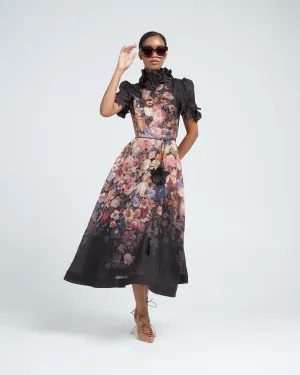 luminosity liftoff flower midi - morisot black print