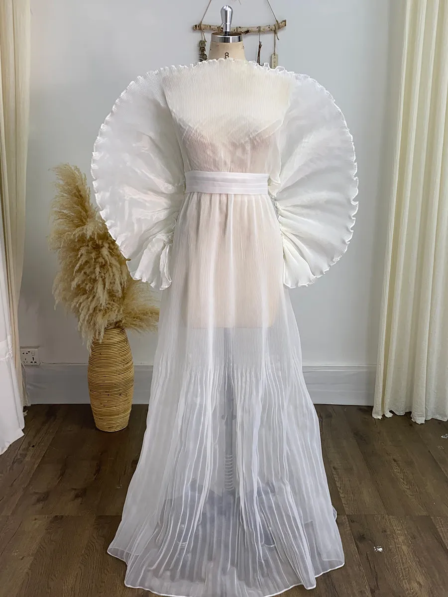 Maternity Dress for Photo Shoot Ivory Maternity Gown Organza Pregnancy Dress YW240051