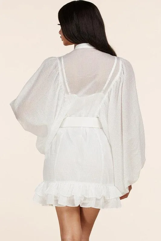 MINI WHITE DRESS WITH BALLON SLEEVES