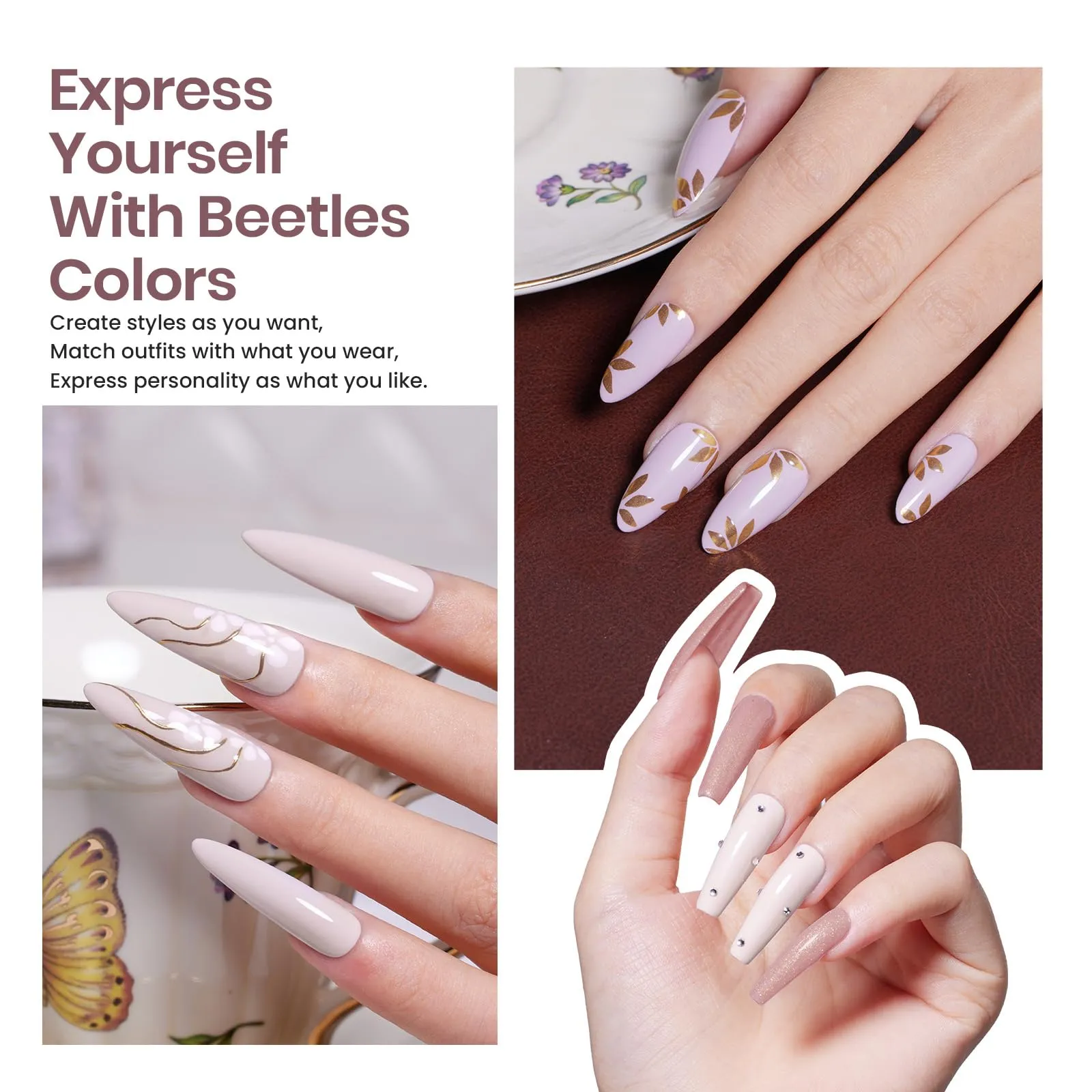 Nude Neutral Nail Art Kit: Complete Manicure Set with Gels, Tools, Accessories, Care and Design Essentials
