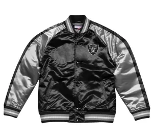 OAKLAND RAIDERS COLOR BLOCKED SATIN JACKET