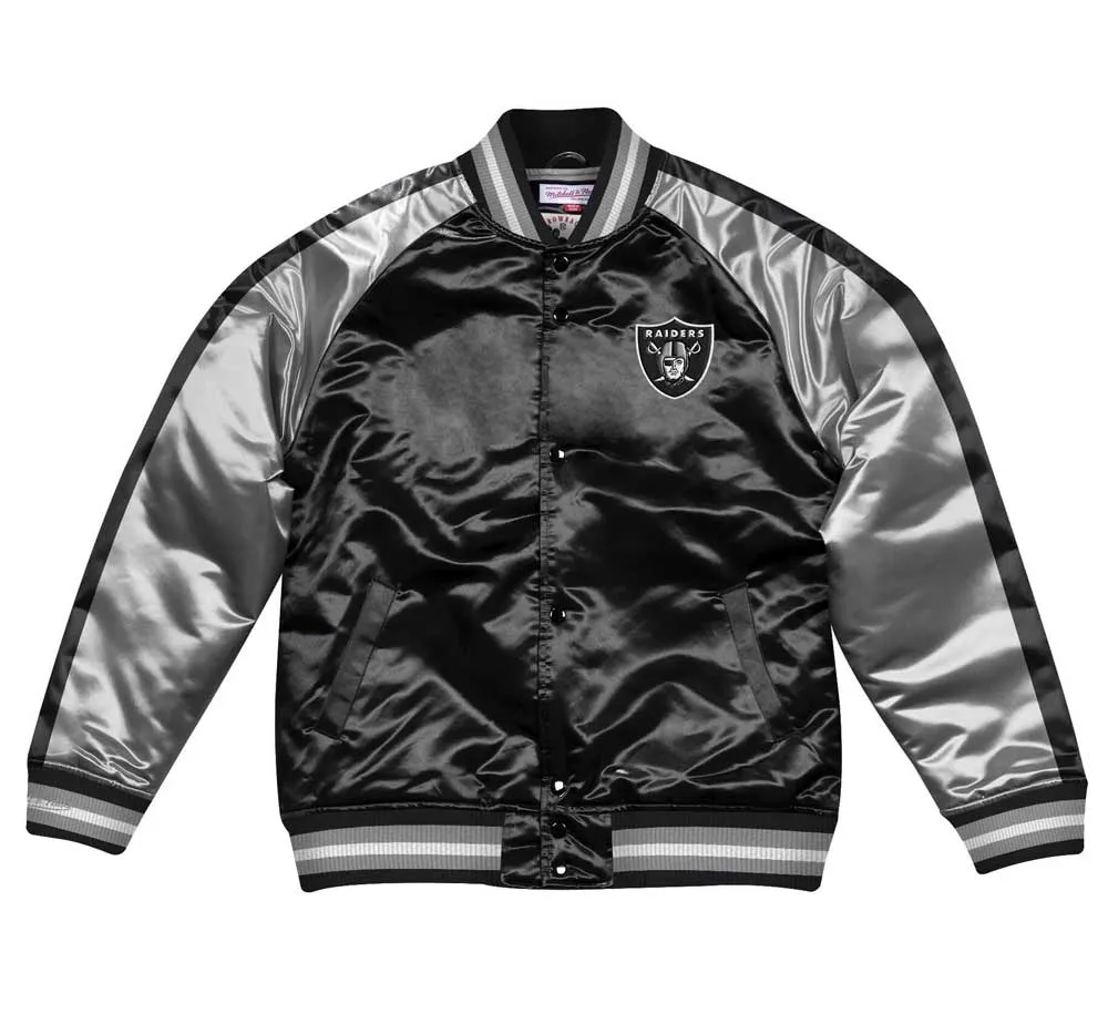 OAKLAND RAIDERS COLOR BLOCKED SATIN JACKET