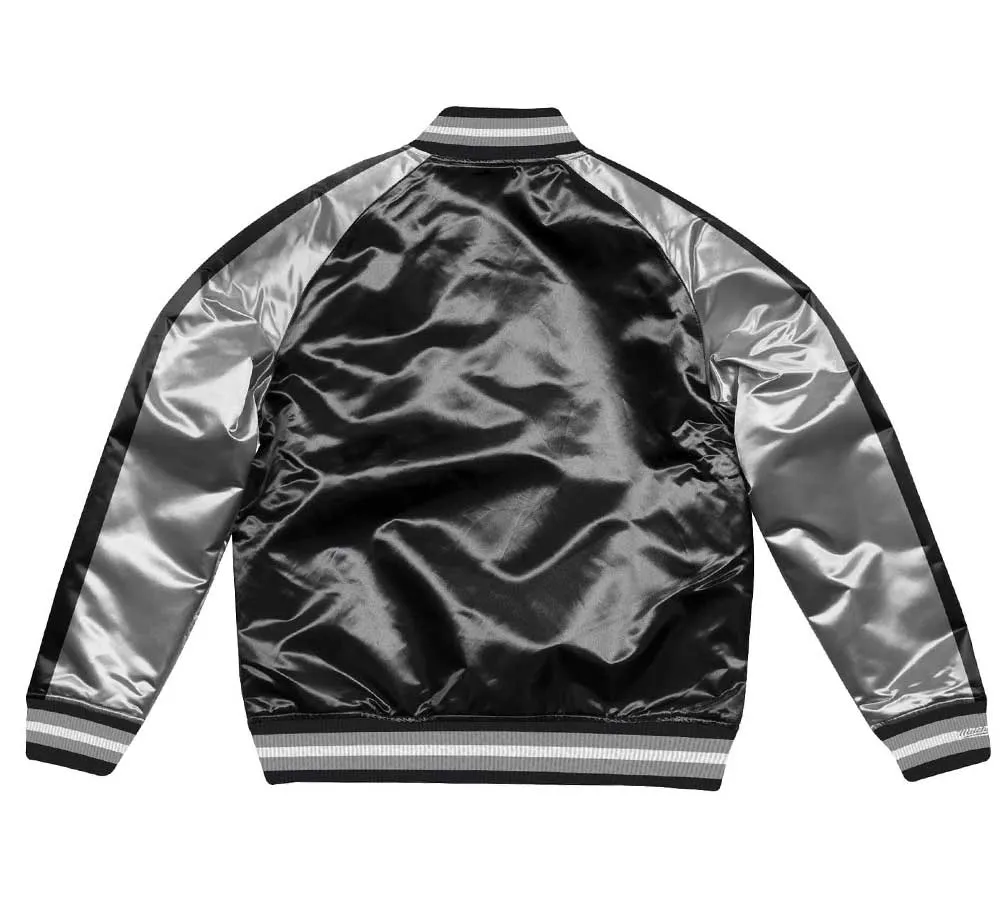 OAKLAND RAIDERS COLOR BLOCKED SATIN JACKET