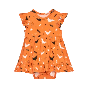 Posh Peanut Cap Sleeve Girls Ruffled Bodysuit Dress in Hendrix