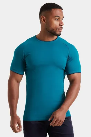 Tipped T-shirt in Peacock
